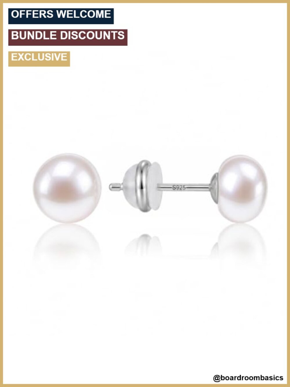 S925 Sterling Silver Natural Freshwater Pearl Stud Earrings Women